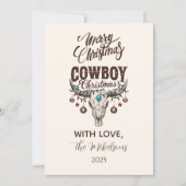 Rustikaler Cowboy-Weihnachten Feiertagskarte (Vorderseite)