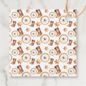 Rustikaler Cowboy-Western | Baby Showmarke Geschenkanhänger (Rückseite)