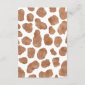 Rustikaler Cowboy Western Kuh braune Baby bringen  Begleitkarte (Rückseite)