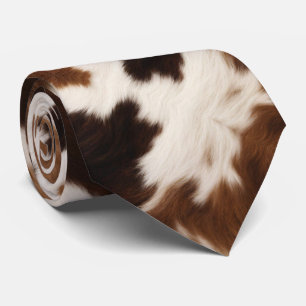 Rustikaler Cowboy Western Land Beige Brown Cowhide Krawatte