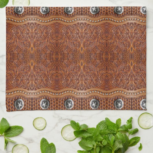 Rustikaler Cowboy-Western Südwest Bauernhof Geschirrtuch (Gefaltet)