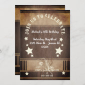 Rustikaler Cowboy zum 30. Geburtstag Einladung (Vorne/Hinten)