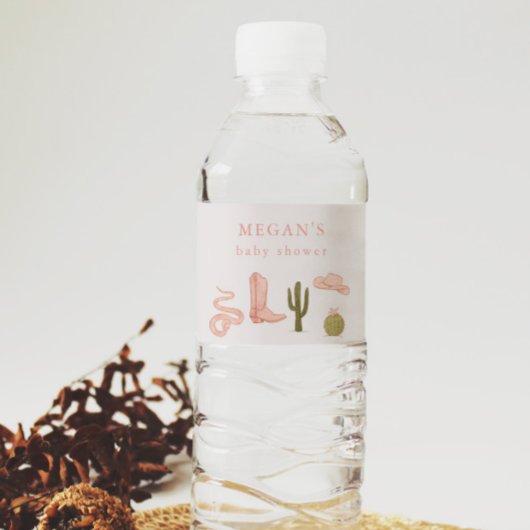 Rustikaler Cowgirl-Western Wasserflaschenetikett