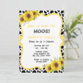 Rustikaler Cowprint & Sonnenblumen Einladung (Stehend Vorderseite)