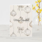 Rustikaler Creme-Schneeflocken-Christmusschmuck Karte (Gelbe Blume)