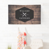Rustikaler Crossed Gabel Knife Logo Catering Banner (Insitu)