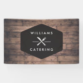 Rustikaler Crossed Gabel Knife Logo Catering Banner (Horizontal)