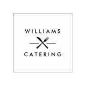 Rustikaler Crossed Gabel Knife Logo Catering Gummistempel (Prägung)