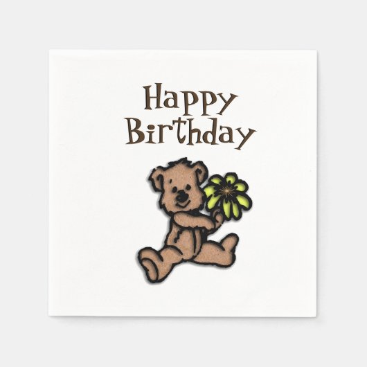 Rustikaler Daisy Bar Geburtstag Serviette (Vorderseite)