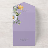 Rustikaler Daisy & Lavender Lila QR-Code All In One Einladung (Außenbereich)