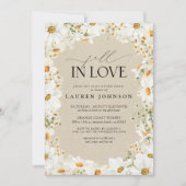 Rustikaler Daisy Rückgang der Liebe QR Code Brautp Einladung (Vorderseite)