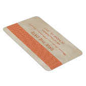 Rustikaler Damast Save-the-Date-Magnet, Orange Magnet (Rechte Seite)