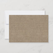 Rustikaler Dandelion blasst Burlap Wedding RSVP Karte (Rückseite)