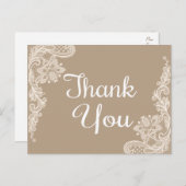 Rustikaler Dank an die braune und weiße Blumenspit Postkarte (Vorne/Hinten)