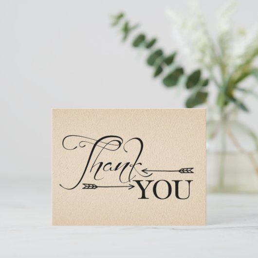 Rustikaler Dank an die Pfeile Postkarte (Stehend Vorderseite)