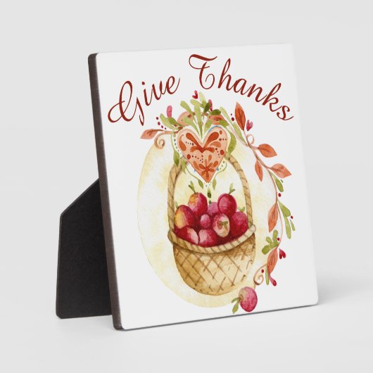 Rustikaler Dank an Herbst Ernte Urlaub Fotoplatte (Vorderseite)