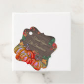 Rustikaler Dank an Orange Pumpkin Herbstlaubs Wood Geschenkanhänger (Beispiel)