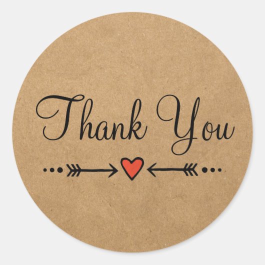 Rustikaler Dank an Pink Sweethearts & Arrows 1 Runder Aufkleber (Vorderseite)