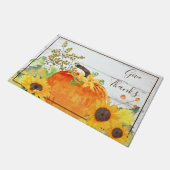 Rustikaler Dank an Sonnenblumen und Pumpkin Fußmatte (Schrägansicht)