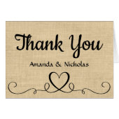 Rustikaler Dank Brawn Burlap Country Hochzeit (Vorderseite (Horizontal))