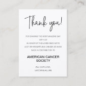 Rustikaler Dank, dass Sie für Wohltätigkeit Hochze Platzkarte (Vorderseite)