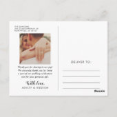 Rustikaler Dank, dass Sie Script Wedding Foto gebü Postkarte (Rückseite)