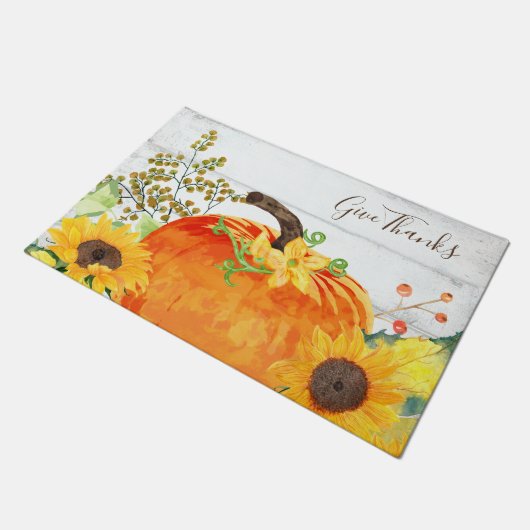 Rustikaler Dank Fall Fußmatte (Schrägansicht)