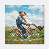 Rustikaler Dank Foto Wedding Magnet (Vorne)