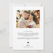 Rustikaler Dank Oval Frame Wedding Foto Dankeskarte (Rückseite)