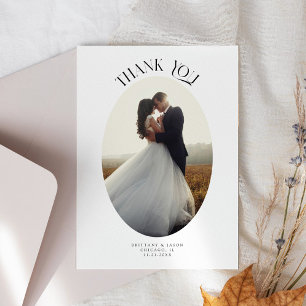 Rustikaler Dank Oval Frame Wedding Foto Dankeskarte
