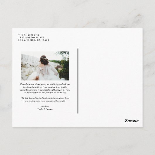 Rustikaler Dank, so viel Foto Hochzeit Danke Postkarte (Rückseite)