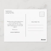Rustikaler Dank Wildblume Postkarte (Rückseite)