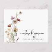 Rustikaler Dank Wildblume Postkarte (Vorderseite)