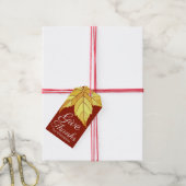 Rustikaler Dank Yellow Fall Leaf | PERSONALISIERT Geschenkanhänger (Mit Garn)