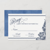 Rustikaler Denim und Spitzen-UAWG RSVP Karte (Vorne/Hinten)