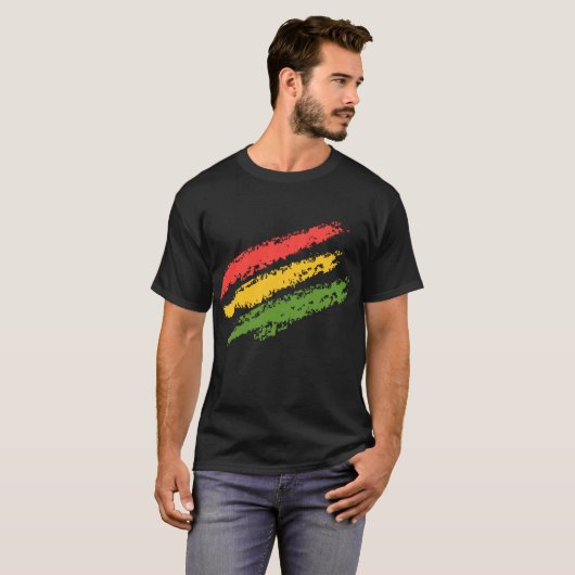 Rustikaler Diagonal Rasta Streifen T-Shirt (Vorne ganz)