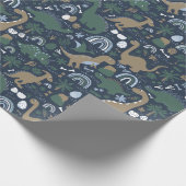 Rustikaler Dinosaurier Wald Prähistorische Kinder Geschenkpapier (Ecke)