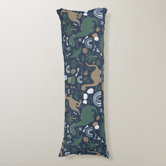 Rustikaler Dinosaurier Wald Prähistorische Kinder Seitenschläferkissen (Vorderseite Vertikal)