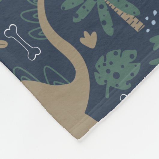 Rustikaler Dinosaurier-Wald Prähistorischer Person Fleecedecke (Ecke)