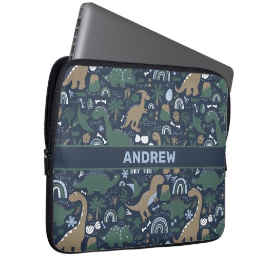 Rustikaler Dinosaurierwald Prähistorischer Persona Laptopschutzhülle (Vorne Rechts)