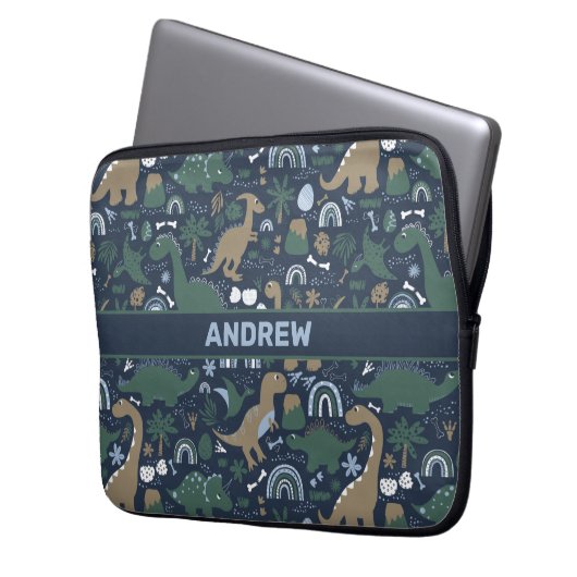 Rustikaler Dinosaurierwald Prähistorischer Persona Laptopschutzhülle (Vorderseite Links)