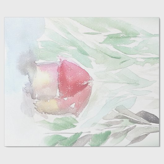 Rustikaler Dorfschnee Geschenkpapier (Flach)