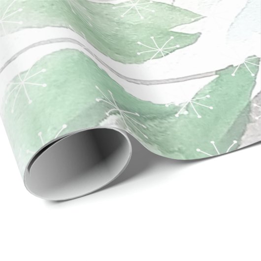 Rustikaler Dorfschnee Geschenkpapier (Rolleneckpunkt)