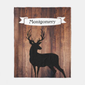 Rustikaler Drk hölzerner schwarzer Fleecedecke (Vorderseite)