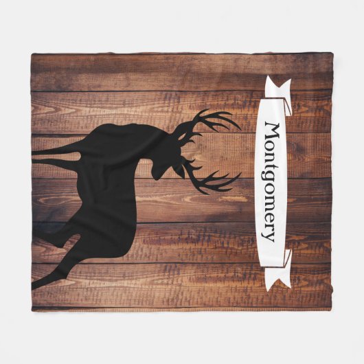 Rustikaler Drk hölzerner schwarzer Fleecedecke (Vorderseite (Horizontal))