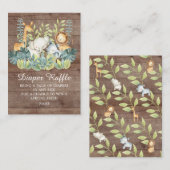 Rustikaler Dschungel-Kinderdusche Windelwanne Begleitkarte (Vorne/Hinten)