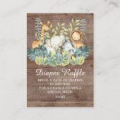 Rustikaler Dschungel-Kinderdusche Windelwanne Begleitkarte (Vorderseite)