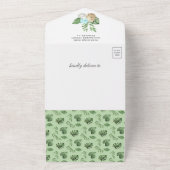 Rustikaler Dschungel Wasserfarbe Niedlich Dinosaur All In One Einladung (Außenbereich)