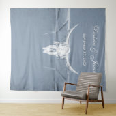 Rustikaler, dunkelblauer, weißer Western, Skulptur Wandteppich (Beispiel (Horizontal))