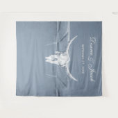 Rustikaler, dunkelblauer, weißer Western, Skulptur Wandteppich (Vorderseite (Horizontal))